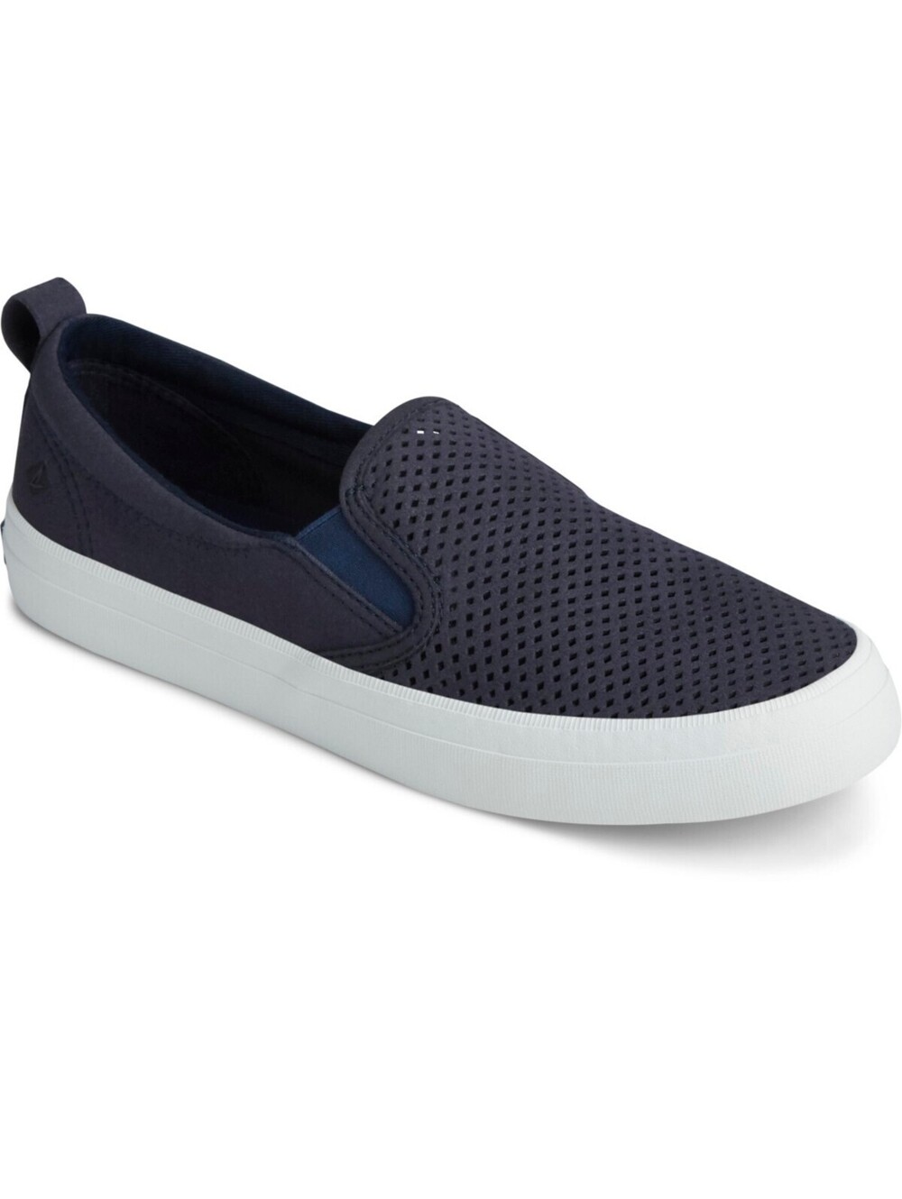 80$ Sperry Crest Twin Gore Perforated Slip on Sneakers Women's  Size 11 Navy